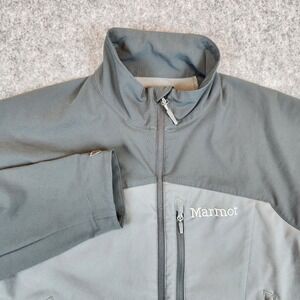 Marmot Tempo Softshell Jacket Men L Gray Hiking Outdoor Water Resistant Pockets